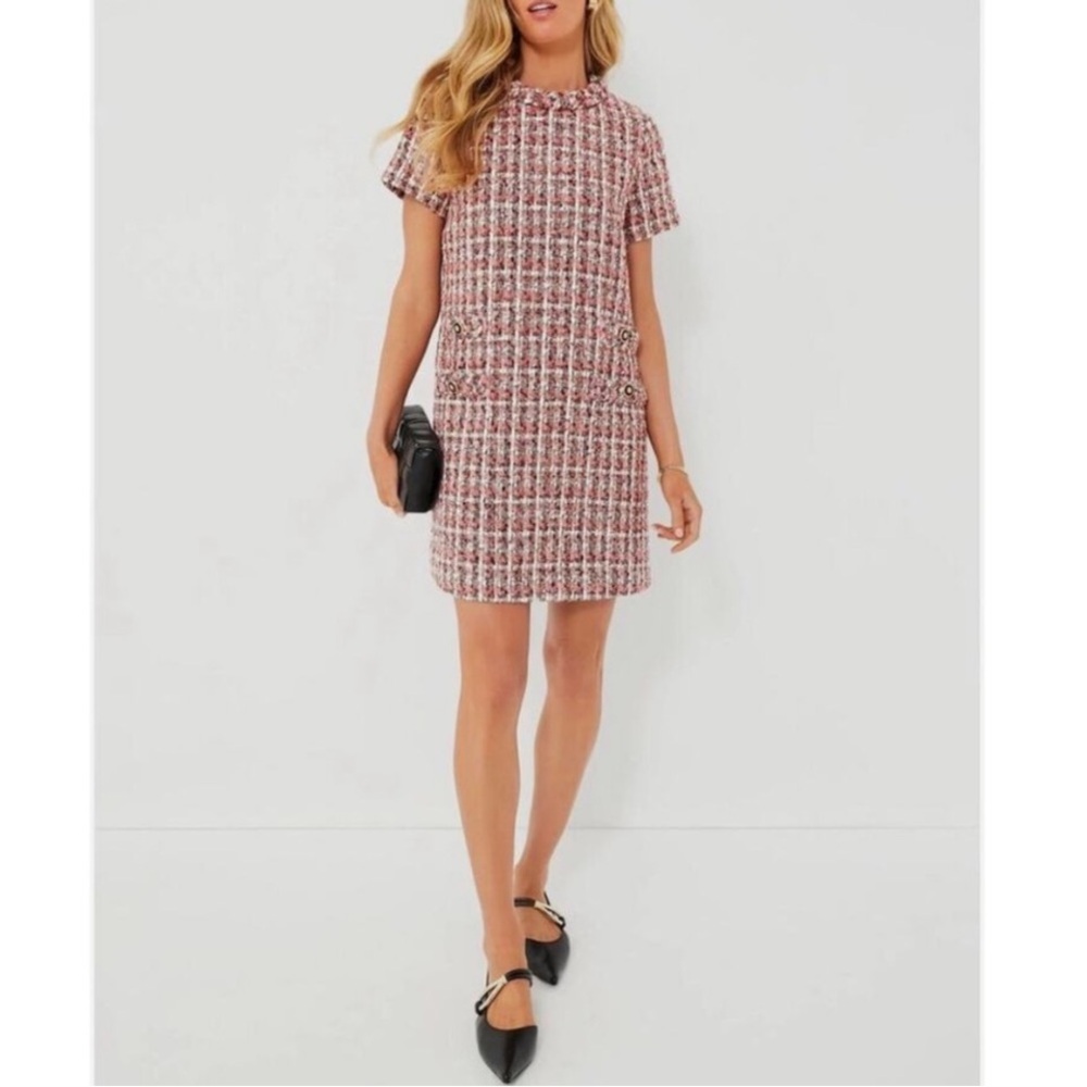 Tuckernuck Pink with black flecks Tweed Dress Sz XL Fits like Sz 14 Misses. NWT